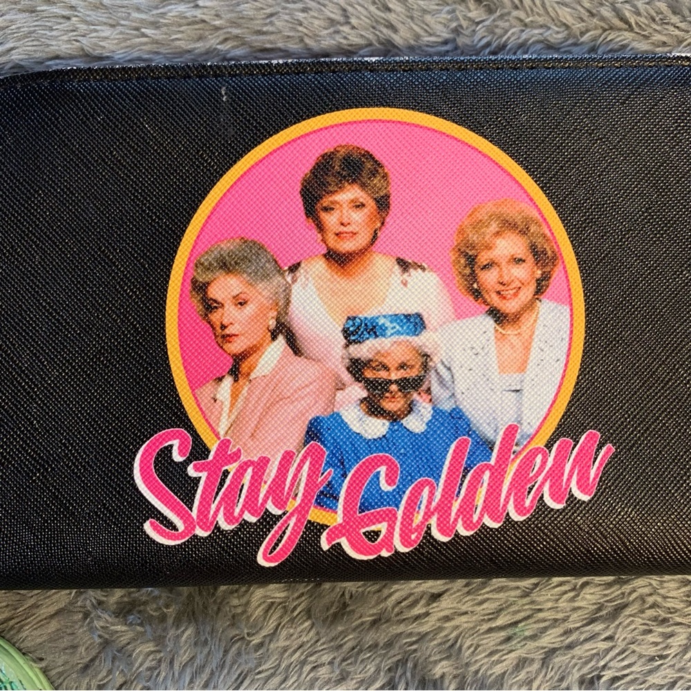 Golden Girls Wallet Wristlet | black and pink bag small